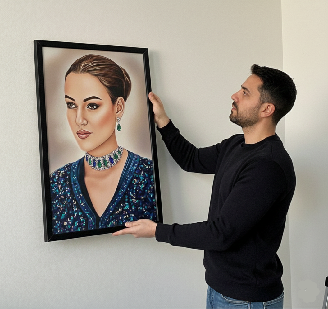 Tableau Portrait Grand Taille لوحة فنية بالألوان