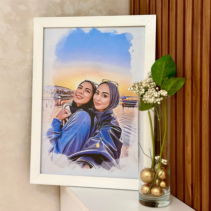 Tableau Portrait لوحة فنية الحجم كبير بالألوان