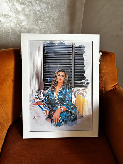 Tableau Portrait لوحة فنية الحجم كبير بالألوان