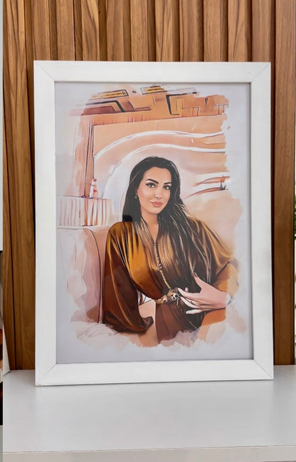 Tableau Portrait لوحة فنية الحجم كبير بالألوان